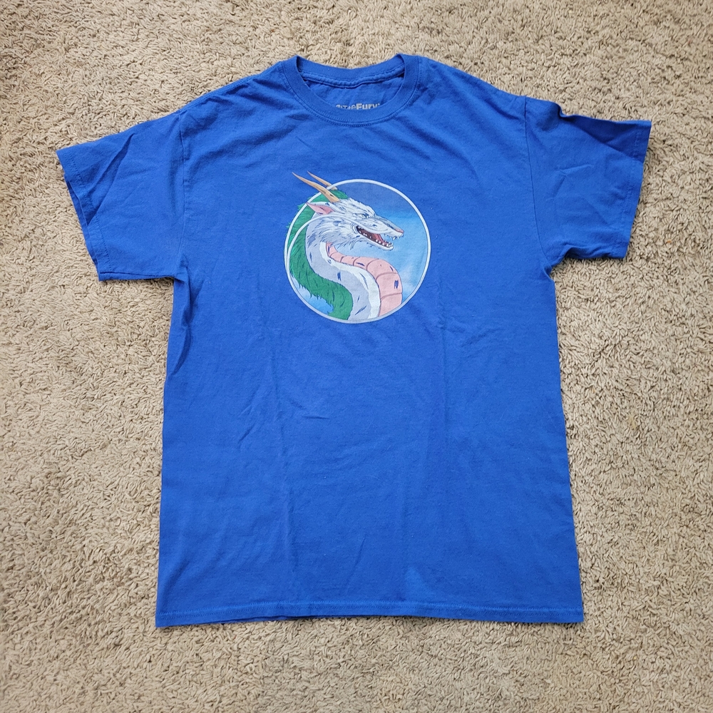 Blue T-Shirt with Dragon Design
